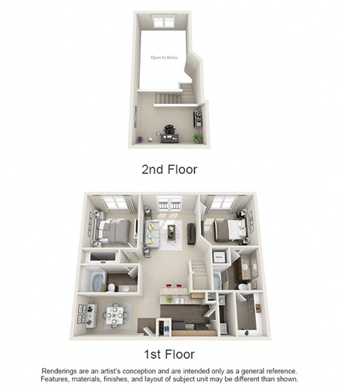 Empire- Loft 1220 sqft -City View Apartments at The Atlantic North Highland, Charlotte, North Carolina.